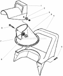 Chute Assembly Diagram and Parts List for 38026 250000001-250999999 - 2005 Lawn Boy Snow Blower